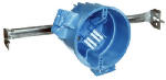 CARLON Carlon BH525H Ceiling Box, Nail Mounting, 4 in W, 4 in D, 3 in H, 1-Gang, Polycarbonate, Blue ELECTRICAL CARLON