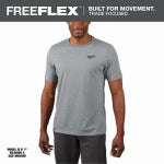 MILWAUKEE ELECTRIC TOOL CORP Freeflex Hybrid Work T-Shirt, Gray, M