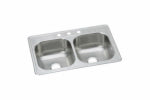 ELKAY SALES INC Dayton Stainless Steel Kitchen Sink, Satin Finish, Double Offset Bowls, 3 Holes, 33 x 22 In. PLUMBING, HEATING & VENTILATION ELKAY SALES INC