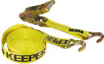 KEEPER Keeper 04622 Tie-Down, 2 in W, 27 ft L, Polyester, Yellow, 3333 lb, J-Hook End Fitting AUTOMOTIVE KEEPER   