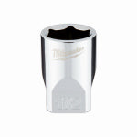 MILWAUKEE Milwaukee 45-34-9009 Socket, 1/2 in Socket, Standard Socket, 4.921 in OAL, 1/4 in Drive, 6 -Point, Chrome Vanadium Steel TOOLS MILWAUKEE