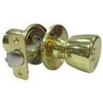 TAIWAN FU HSING INDUSTRIAL CO Entry Lockset, Medium Tulip-Style Knob, Polished Brass