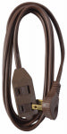 PT HO WAH GENTING Extension Cord, 16/2 SPT-2 Low Profile Polarized Slender Plug, Brown, 11-Ft.
