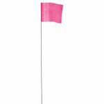 MILWAUKEE ELECTRIC TOOL CORP 2.5 x 3.5 In. Pink Marking Flags, 21 In. Wire Stakes, 100-Pk.