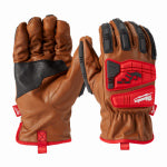 MILWAUKEE ELECTRIC TOOL CORP Impact Leather Work Gloves, Cut Level 3, Men's L