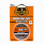 GORILLA GLUE COMPANY Max Strength Mounting Tape, Black, 60 In. PAINT GORILLA GLUE COMPANY