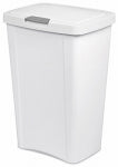 STERILITE Sterilite TouchTop 10458004 Waste Basket with Latch, 13 gal Capacity, White, 24-3/4 in H HOUSEWARES STERILITE