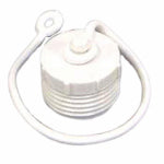 US HARDWARE US Hardware RV-460C Hose Plug with Lanyard, Male, Plastic, White AUTOMOTIVE US HARDWARE