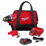 MILWAUKEE ELECTRIC TOOL CORP M18 18-Volt Compact Cordless Drill/Driver Kit, Brushless Motor, 1/2 In., Battery & Charger