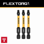 DEWALT DEWALT FlexTorq DWAF2SQ2IR3 Screwdriver Bit, #2 Drive, Square Drive, 1/4 in Shank, Hex Shank, 2-1/4 in L, HSS TOOLS DEWALT