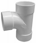 IPEX USA LLC PVC Pipe Sewer & Drain Sanitary Tee, Hub x Hub x Hub, 3 In.
