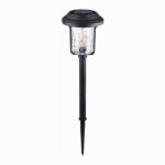 FUSION PRODUCTS LTD. Solar Pathway Lights, Black Metal, Hammered Glass Lenses, 4-Pk. ELECTRICAL FUSION PRODUCTS LTD.
