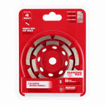 MILWAUKEE ELECTRIC TOOL CORP Diamond Cup Grinder Wheel, Double Row, 4 In. TOOLS MILWAUKEE ELECTRIC TOOL CORP