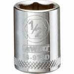 BLACK & DECKER/DEWALT SAE Socket, Shallow, 6-Point, 1/2 In., 3/8 In. Drive
