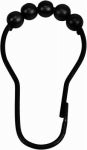 MODA AT HOME ENTERPRISES LTD Roller Shower Curtain Hooks, Black, 12-Pk. HOUSEWARES MODA AT HOME ENTERPRISES LTD