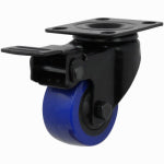 SHEPHERD HDWE. PROD., LLC. Blue Diamond TPU Wheel Caster, 2-In. D, Foot Activated Total Lock Break, 135-Lb. Load Capacity, 1-Pk