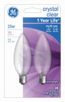 GE GE 74978 Ceiling Fan Bulb, 25 W, B10 Lamp, E12 Candelabra Lamp Base, 155 Lumens, 2500 K Color Temp ELECTRICAL GE
