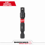 MILWAUKEE Milwaukee 48-32-5030 Socket Adapter, 1/4 in Drive, Hex, Square Drive, 2 in L, Steel TOOLS MILWAUKEE