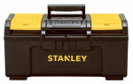 STANLEY STANLEY STST19410 Tool Box, 30 lb, Polypropylene, Black/Yellow, 19 in L Outside, 3-Compartment TOOLS STANLEY