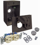 RACO INCORPORATED 1-Gang Weatherproof Flip Cover Kit, 3 Outlets, Bronze ELECTRICAL RACO INCORPORATED