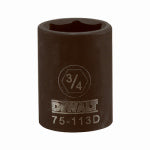 DEWALT DEWALT DWMT75113OSP Impact Socket, 3/4 in Socket, 1/2 in Drive, 6-Point, CR-440 Steel, Black Oxide TOOLS DEWALT