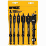 DEWALT DEWALT DW1587 Spade Bit Set, Heavy-Duty, 6-Piece, Carbon Steel TOOLS DEWALT