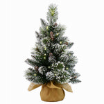 NATIONAL TREE CO-IMPORT Artificial Pre-Lit Christmas Tree, Glittery Bristle Pines, 15 Warm White LED Lights, 2-Ft. HOLIDAY & PARTY SUPPLIES NATIONAL TREE CO-IMPORT