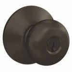 SCHLAGE LOCK CO Entry Lockset, Plymouth Knob, Aged Bronze HARDWARE & FARM SUPPLIES SCHLAGE LOCK CO