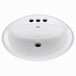 AMERICAN STANDARD American Standard AQUALYN Series 0476.028.020 Countertop Sink, Oval Basin, 3 -Deck Hole, 20-3/8 in OAW, 17-3/8 in OAH PLUMBING, HEATING & VENTILATION AMERICAN STANDARD