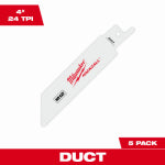 MILWAUKEE ELECTRIC TOOL CORP M12 Hackzall Reciprocating Saw Blade, Ductwork, 12 TPI, 4 In., 5-Pk. TOOLS MILWAUKEE ELECTRIC TOOL CORP