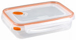 STERILITE Ultra-Seal Food Container, Rectangle, Clear/Tangerine, 5.8-Cups