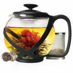 PRIMULA Primula Tempo Series PTA-2340 Teapot, 40 oz Capacity, Borosilicate Glass, Black/Red HOUSEWARES PRIMULA