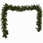 PULEO ASIA LIMITED Artificial Pre-Lit Garland, Indoor/Outdoor, 10 In. x 9 Ft.