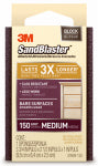 3M 3M SandBlaster 20908-150 Sanding Sponge, 3-3/4 in L, 2-5/8 in W, 150 Grit, Medium, Aluminum Oxide Abrasive PAINT 3M