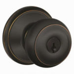 SCHLAGE LOCK Schlage Georgian Series F51A VGEO716 Entry Knob, Aged Bronze, Metal, C Keyway, Re-Key Technology: Traditional, 2 Grade HARDWARE & FARM SUPPLIES SCHLAGE LOCK