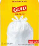 CLOROX/HOME CLEANING Tall Kitchen Garbage Bags, White, Quick Tie, 13 Gallon, 68-Ct.
