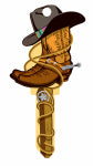 LUCKY LINE Key Blank, KW1, Cowboy Boot & Rope