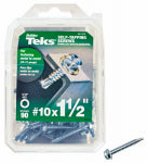 TEKS Teks 21332 Screw, #10 Thread, 1-1/2 in L, Coarse Thread, Hex Drive, Self-Drilling, Self-Tapping Point, Steel, Zinc HARDWARE & FARM SUPPLIES TEKS