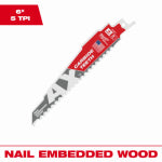 MILWAUKEE Milwaukee 48-00-5221 Reciprocating Saw Blade, 6 in L, 5 TPI, Carbide Cutting Edge TOOLS MILWAUKEE