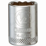 DEWALT DEWALT DWMT74512OSP Drive Hand Socket, 1/2 in Socket, 3/8 in Drive, 12-Point, Steel, Polished Chrome Vanadium TOOLS DEWALT