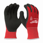 MILWAUKEE ELECTRIC TOOL CORP Winter Work Gloves, Dual Thermal Liner, Latex Palm, Cut Level 3, Black/Red, L