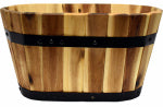 SYNDICATE HOME & GARDEN Oval Planter, Wood, 15 x 8-In. LAWN & GARDEN SYNDICATE HOME & GARDEN