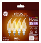 GE GE Industrial Solutions 45555 LED Bulb, Decorative, 200 Lumens, 2.5 W, CAC Lamp, E12 Lamp Base, Dimmable, Soft White ELECTRICAL GE