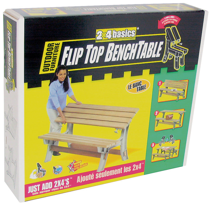 HOPKINS 2x4basics 90110 Flip Top Bench Table, Wood, Sand APPLIANCES & ELECTRONICS HOPKINS   
