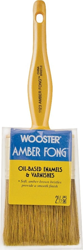 WOOSTER BRUSH Wooster 1123-2-1/2 Paint Brush, 2-1/2 in W, 2-7/16 in L Bristle, China Bristle, Beaver Tail Handle PAINT WOOSTER BRUSH   