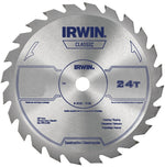 IRWIN Irwin 15070 Circular Saw Blade, 10 in Dia, 5/8 in Arbor, 24-Teeth, Carbide Cutting Edge, Applicable Materials: Wood