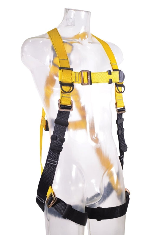 QUALCRAFT INDUSTRIES Guardian Fall Protection 37006 Full Body Harness, XL/2XL, 130 to 420 lb, Black/Yellow AUTOMOTIVE QUALCRAFT INDUSTRIES