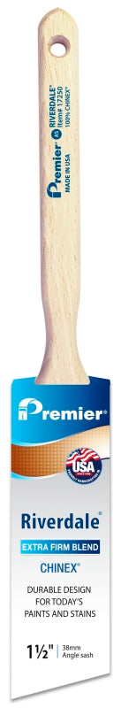 PREMIER PAINT ROLLER Premier Riverdale 17250 Paint Brush, 1-1/2 in W, Angle Sash Brush, 2-7/16 in L Bristle, Chinex Bristle PAINT PREMIER PAINT ROLLER   