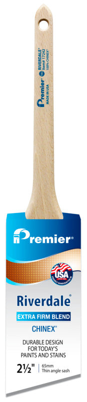 PREMIER PAINT ROLLER Premier Riverdale 17242 Paint Brush, 2-1/2 in W, Thin Angle Sash Brush, 2-11/16 in L Bristle, Chinex Bristle PAINT PREMIER PAINT ROLLER   