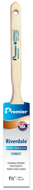 PREMIER PAINT ROLLER Premier Riverdale 17260 Paint Brush, 1-1/2 in W, Flat Sash Brush, 2-7/16 in L Bristle, Chinex Bristle PAINT PREMIER PAINT ROLLER